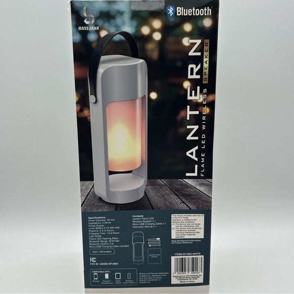 Bass Jaxx Bluetooth Speaker and Lantern With LED Flickering Flame Effect Music - Picture 4 of 9